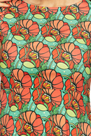 Cissi och Selma Siv dress Kronblad Korall - Floral print summer dress in cotton