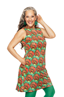 Cissi och Selma Rut dress Kronblad Korall | Floral print 60s party dress with pockets