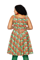 Cissi och Selma Saga dress Kronblad Korall - Pink flower print occasion dress with pockets