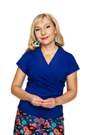 Jessica top Kobolt - Blue short sleeve wrap top in viscose