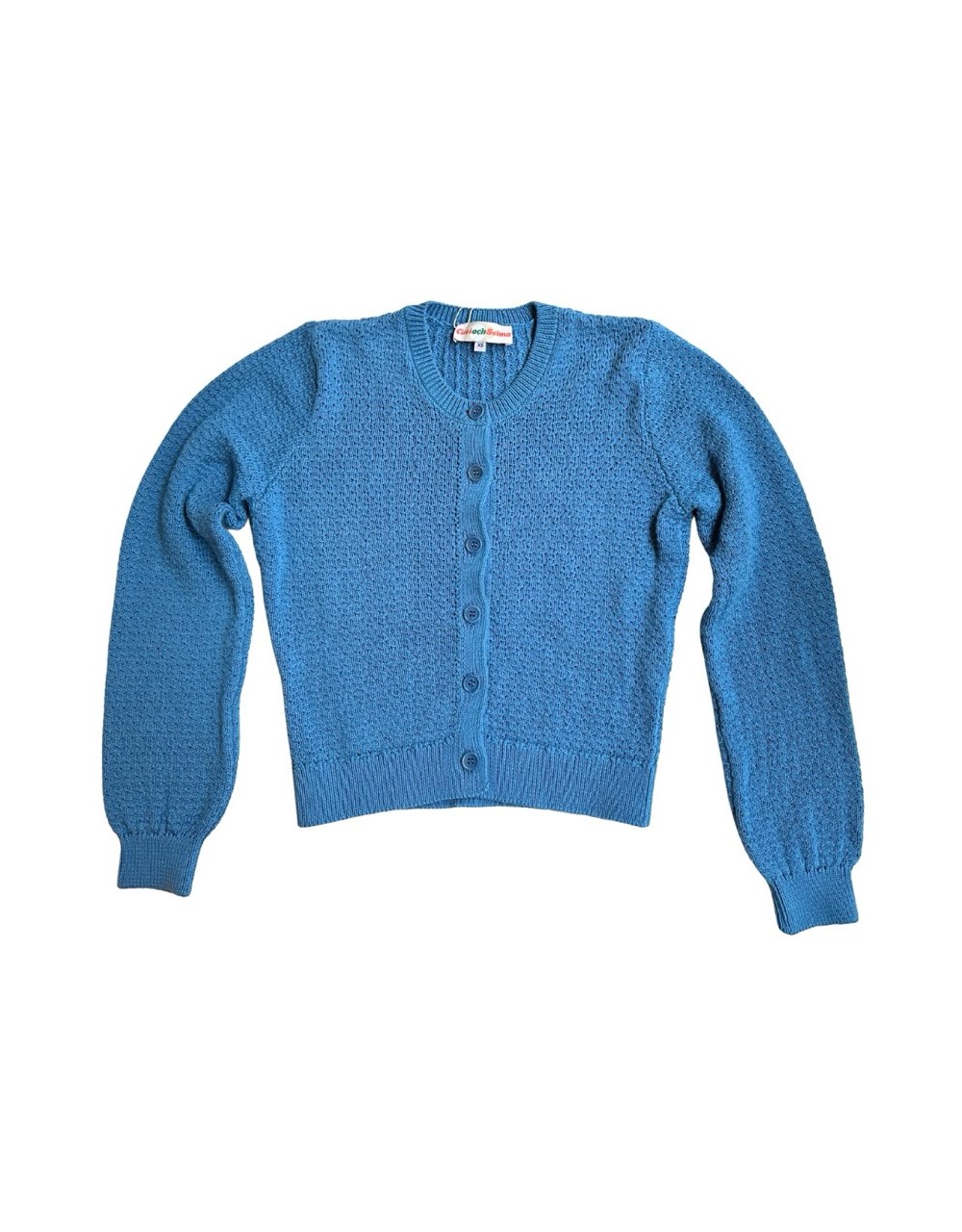 Sigrid cardigan Himmel - Light blue - knitted in organic cotton