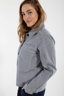 Danefae Prairie Stretch Canvas jacket Navy/Chalk - striped coat