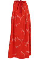 Minna Smooth Poplin skirt Red/Chalk Tropfuzz - Midi skirt in red floral print