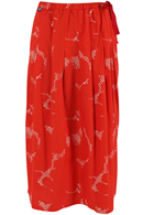 Minna Smooth Poplin skirt Red/Chalk Tropfuzz - Midi skirt in red floral print