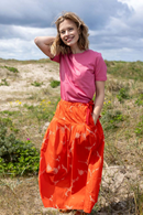 Minna Smooth Poplin skirt Red/Chalk Tropfuzz - Midi skirt in red floral print