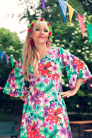 Greta dress Blomsterprakt - Floral print maxi dress in Lyocell