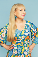 Greta dress Blomklasar - Blue flower print maxi dress in Lyocell