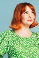 Ida dress Plurr Grön - Green printed midi dress