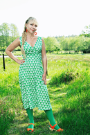Anna dress Spaljé Grön - Green printed dress