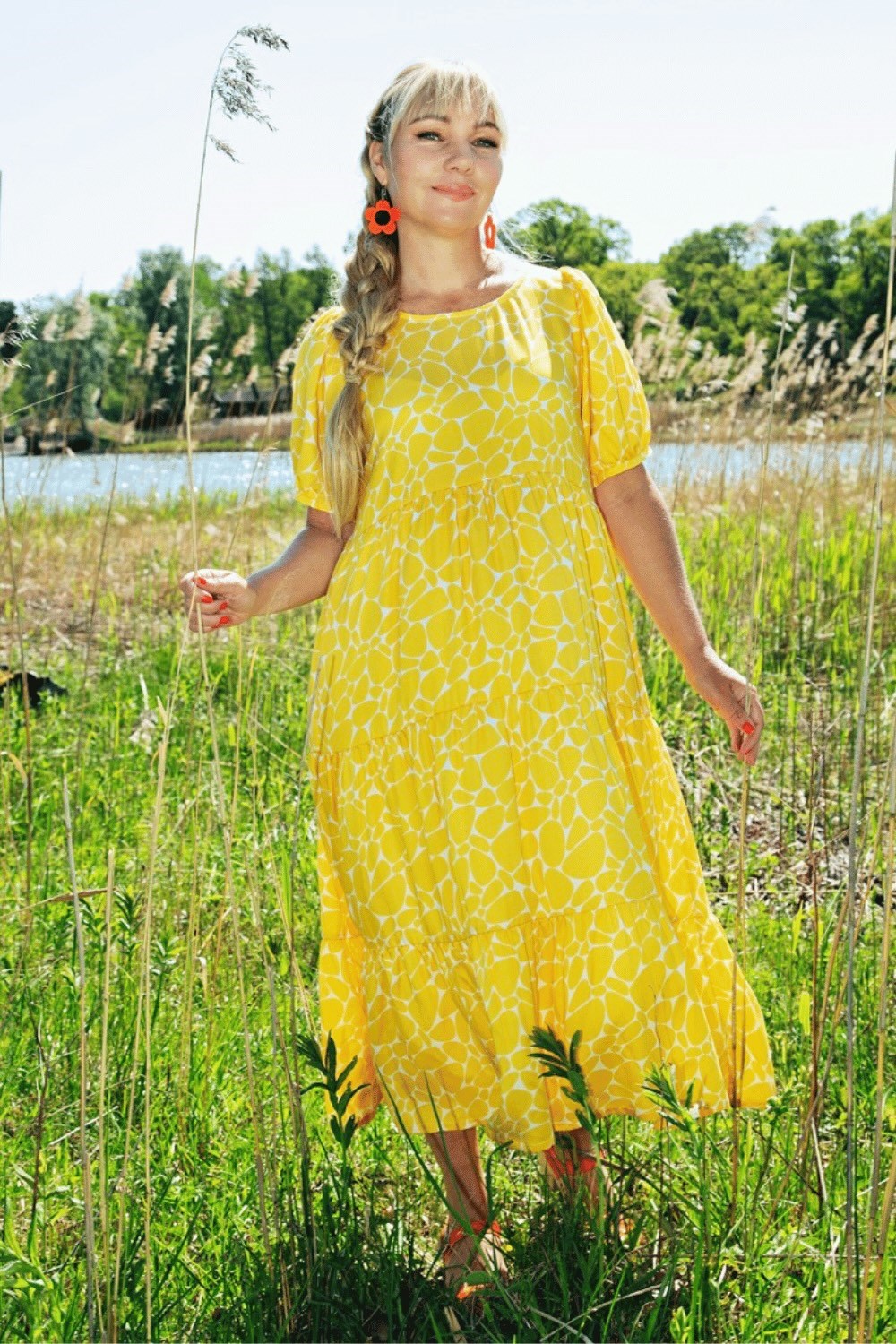 Ida dress Strandsten - Yellow summer dress in lyocell fabric