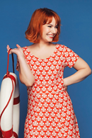 Hedvig klänning Spaljé Orange