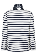Terry stripe LS shirt dark blue with scarf - Breton top