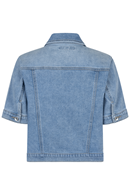 Red Button Jackie denim jacket with scarf midstone