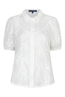Victoria blus Flower White - Vit broderad bomullsblus