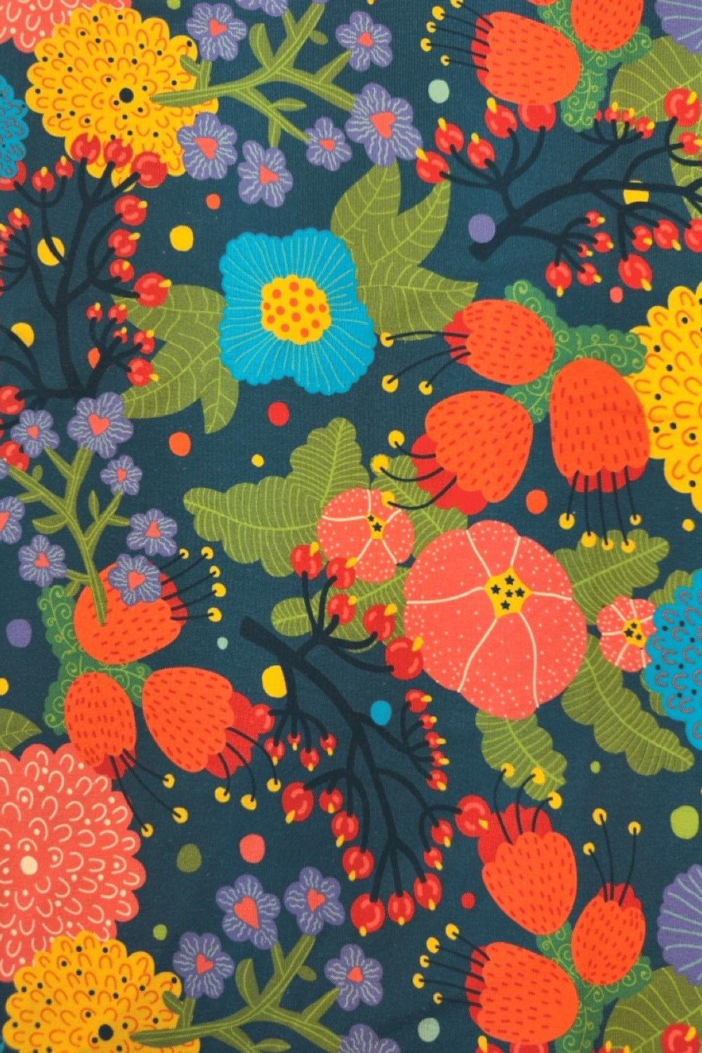Cissi och Selma Fabric - Trädgård Rosa - Printed organic cotton jersey fabric