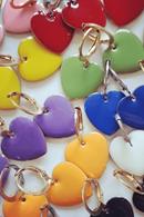 Urban Hippies Earring hearts Capri blue - Blue brass earrings