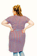 Bella dress Mört Röd/Blå