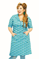 Cissi och Selma Monica dress Havsbris - Sailboat printed shirt dress in organic cotton