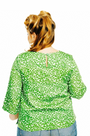 Elsie top Plurr Grön - Green graphic print blouse in lyocell