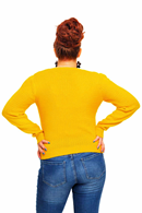 Sigrid cardigan Citron - Honey yellow knit cardigan