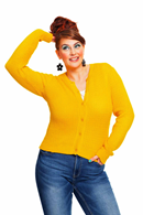 Sigrid cardigan Citron - Honey yellow knit cardigan