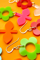 Earrings Blom Apelsin/Vitsippa liten - Orange and white flower