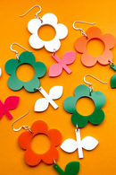 Cissi och Selma Earrings Flora Lime/Basilika - Flower in Lime/Green