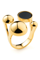 Solar golden ring med runda dekorativa former