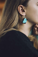 Earrings Blue flower - miniature book