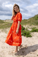 Guldhorn Smooth Poplin klänning Red/Chalk tropfuzz