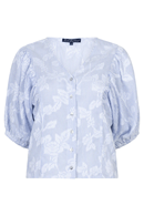 Balloonsleeve Stripe blus Blue