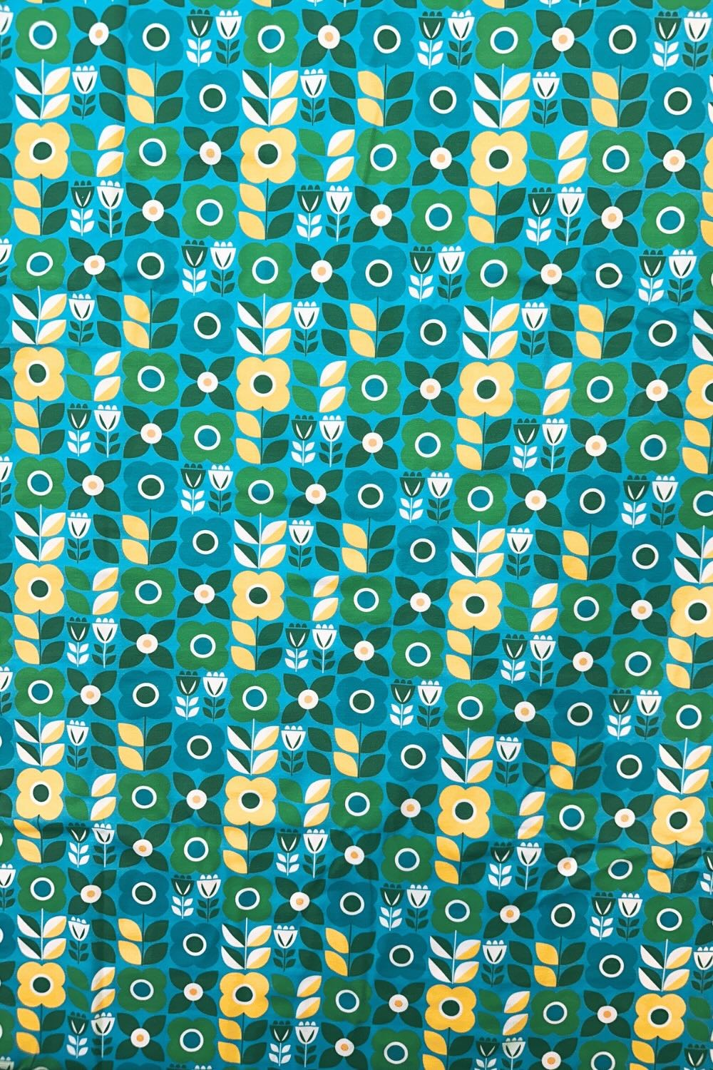 Cissi och Selma Organic Jersey fabric Ängsmark Turkos