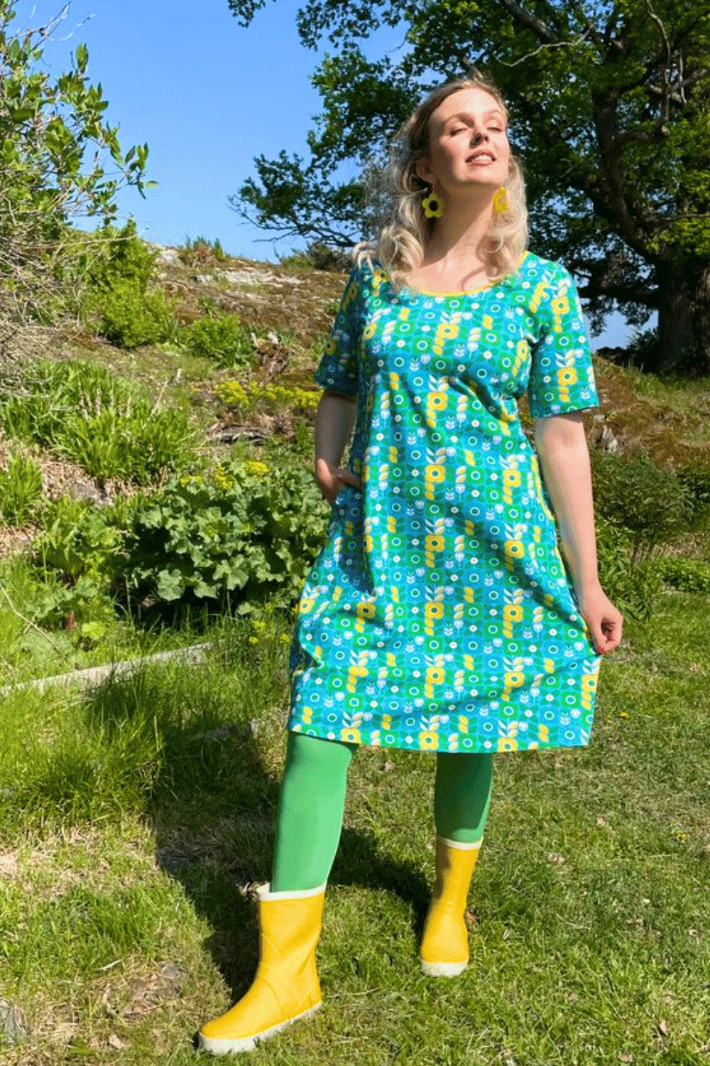 Magda dress Ängsmark Turkos