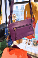 Shoulder strap bag in Purple leather