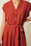 Maria Playsuit Deniz Summer Fig - Red Short Jumpsuit