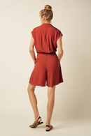 Maria Playsuit Deniz Summer Fig - Red Short Jumpsuit