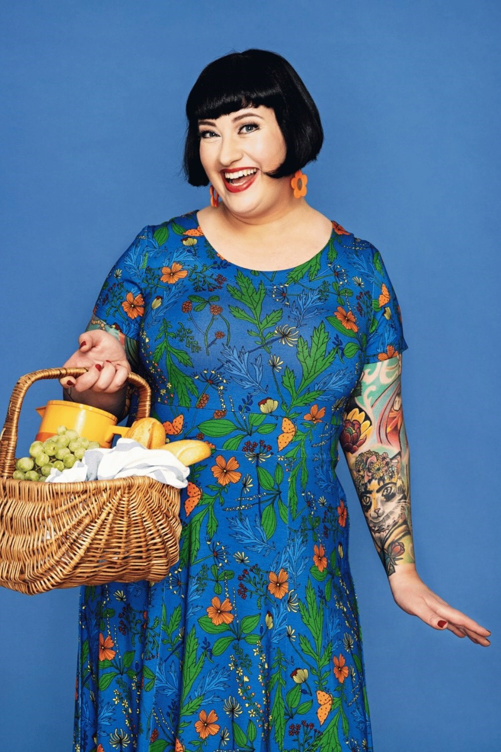 Hedvig dress Ogräs Blå | blue floral midi dress