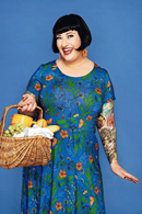 Hedvig dress Ogräs Blå | blue floral midi dress