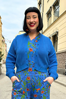 Sigrid cardigan Hav - Cornflower blue - Organic cotton