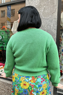 Cissi och Selma Sigrid kofta Björk - Ljusgrön stickad kofta i ekologisk bomull