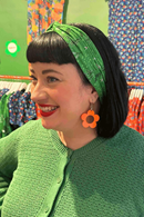 Hedda headband Ängsblom Grön - Green floral print