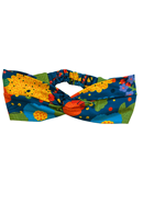 Hedda hårband Trädgård Rosa - Headband in pink and petrol floral print