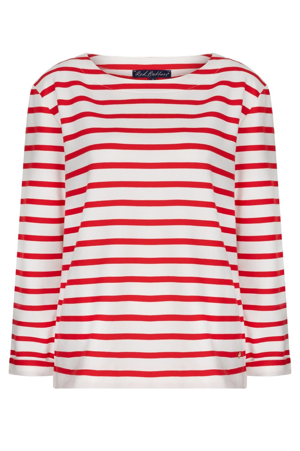 Terry stripe LS shirt red - Breton top