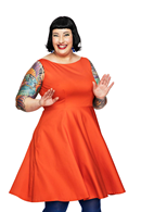 Saga dress Apelsin |  Orange retro summer dress with pockets