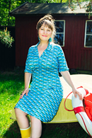 Cissi och Selma Monica dress Havsbris - Sailboat printed shirt dress in organic cotton