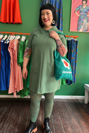 My dress Jeans Salvia - Sage green 60s mini dress with pockets