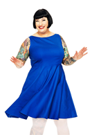 Saga dress blåsippa | Blue 60s party dress