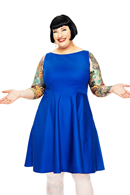 Saga dress blåsippa | Blue 60s party dress