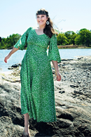 Greta dress Plurr Grön - green graphic print maxi dress in Lyocell