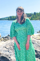 Greta dress Plurr Grön - green graphic print maxi dress in Lyocell